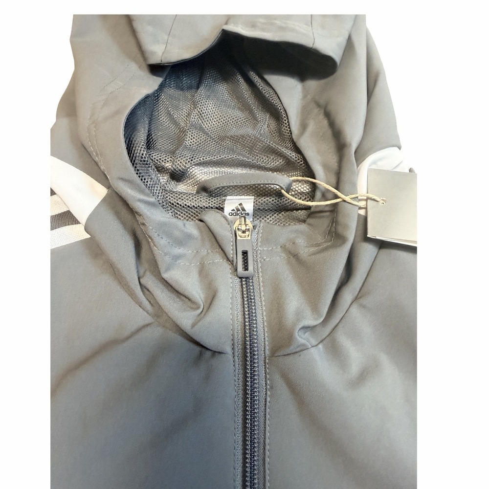 Adidas Tiro 21 Women's Hooded Soccer Windbreaker Track Jacket Gray L NWT - Picture 3 of 6